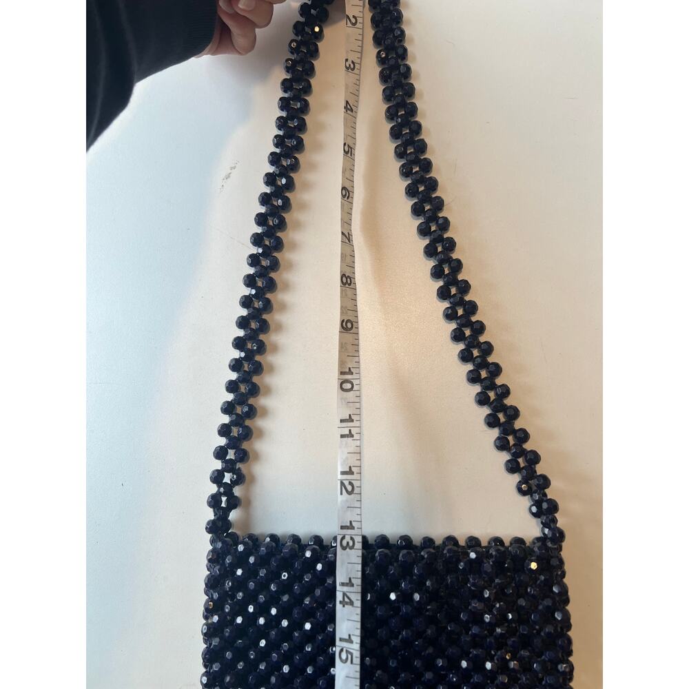 Vintage Beaded Handbag Blue Snap Closure JL - Picture 7 of 9